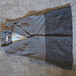 CAbi Gray Sleeveless Tailored Long Vest